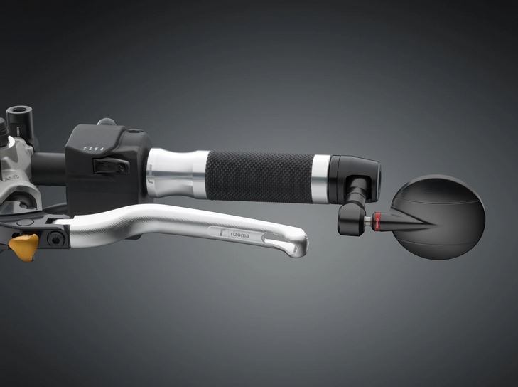 Espejo de extremo de manillar RIZOMA "SPY-R" Ø 94,5 mm izquierda o derecha para Vespa, anodizado negro