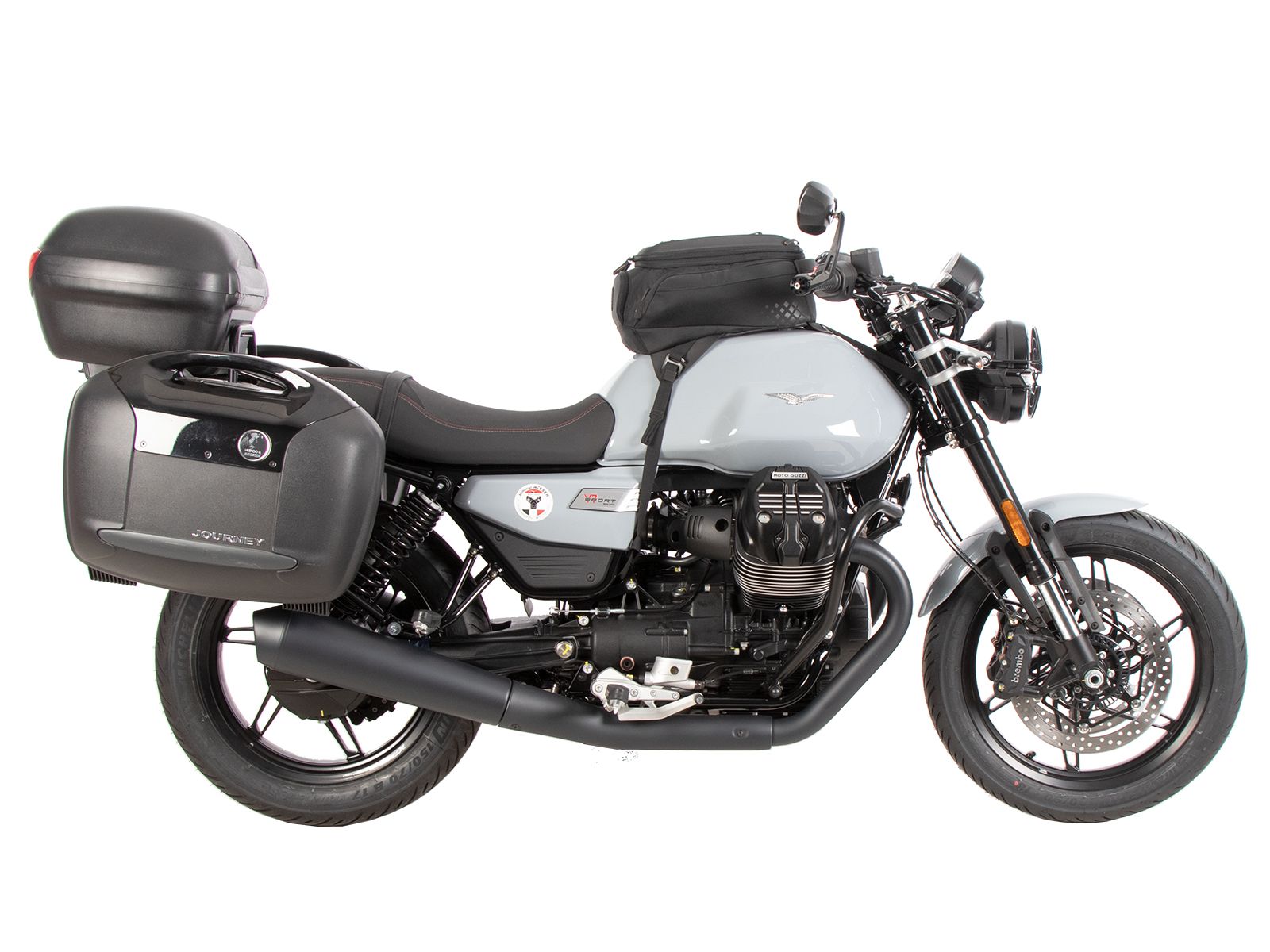 Portaequipajes tubular negro para Moto Guzzi V7 850 Sport (25-) Hepco & Becker