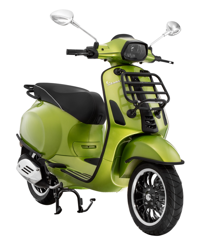 Portaequipajes delantero para Vespa Primavera /Sprint /Elettrica 50-150ccm, plegable, negro mate