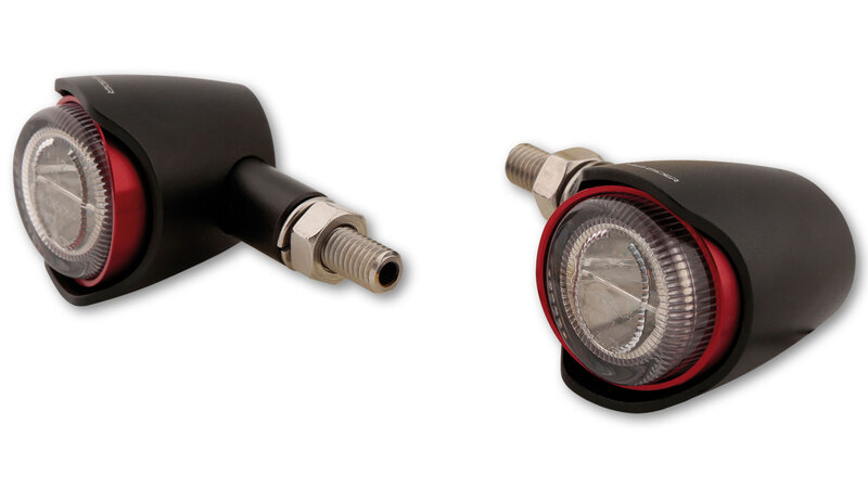 HIGHSIDER Pro Akron-X Mini Indicador LED Carcasa Negra / Lente Transparente (Pareja), Delantero y Trasero