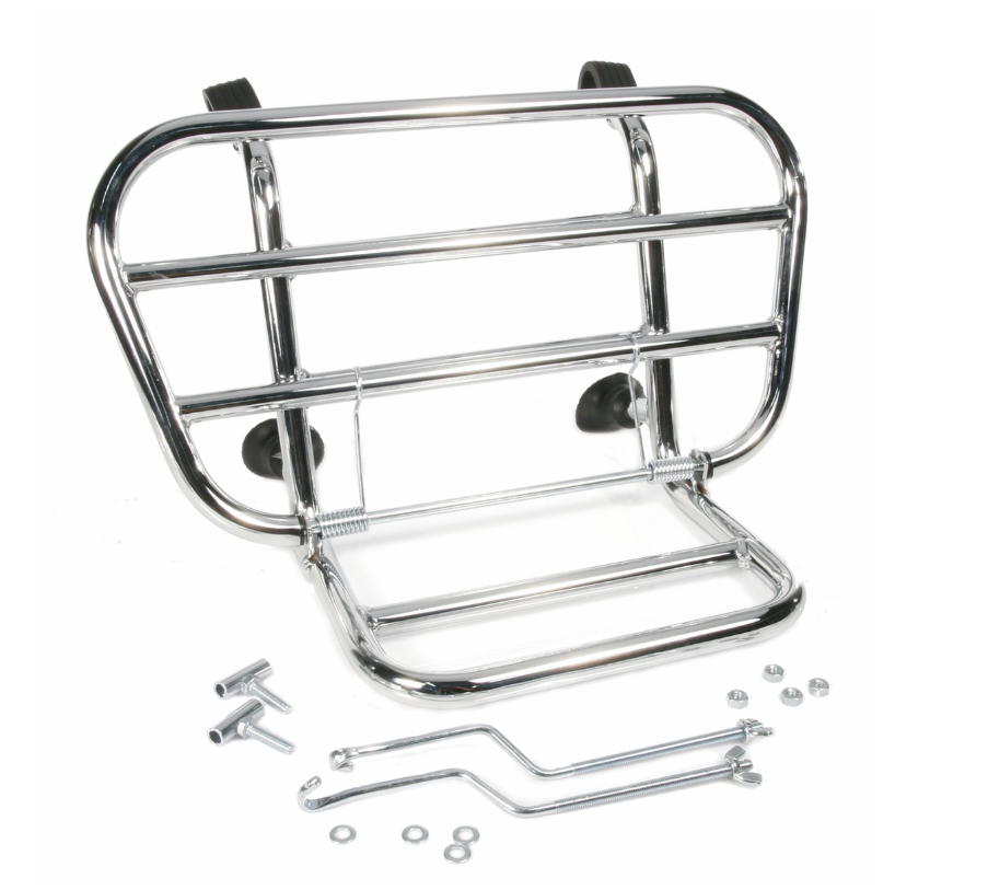 Portaequipajes delantero para Vespa PX 80-200cc, plegable, cromado