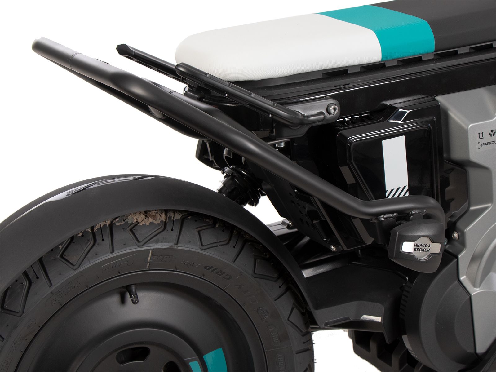 Barra de protección trasera negra para BMW CE 02 (23-) Hepco & Becker