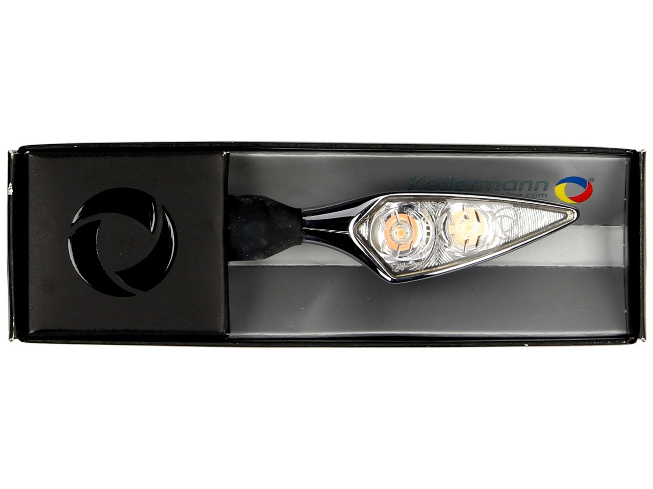 Indicador Kellermann, Rhombus Extreme, aluminio, LED, VL/HR, 12 V, cromo brillante, M8x20, homologado E