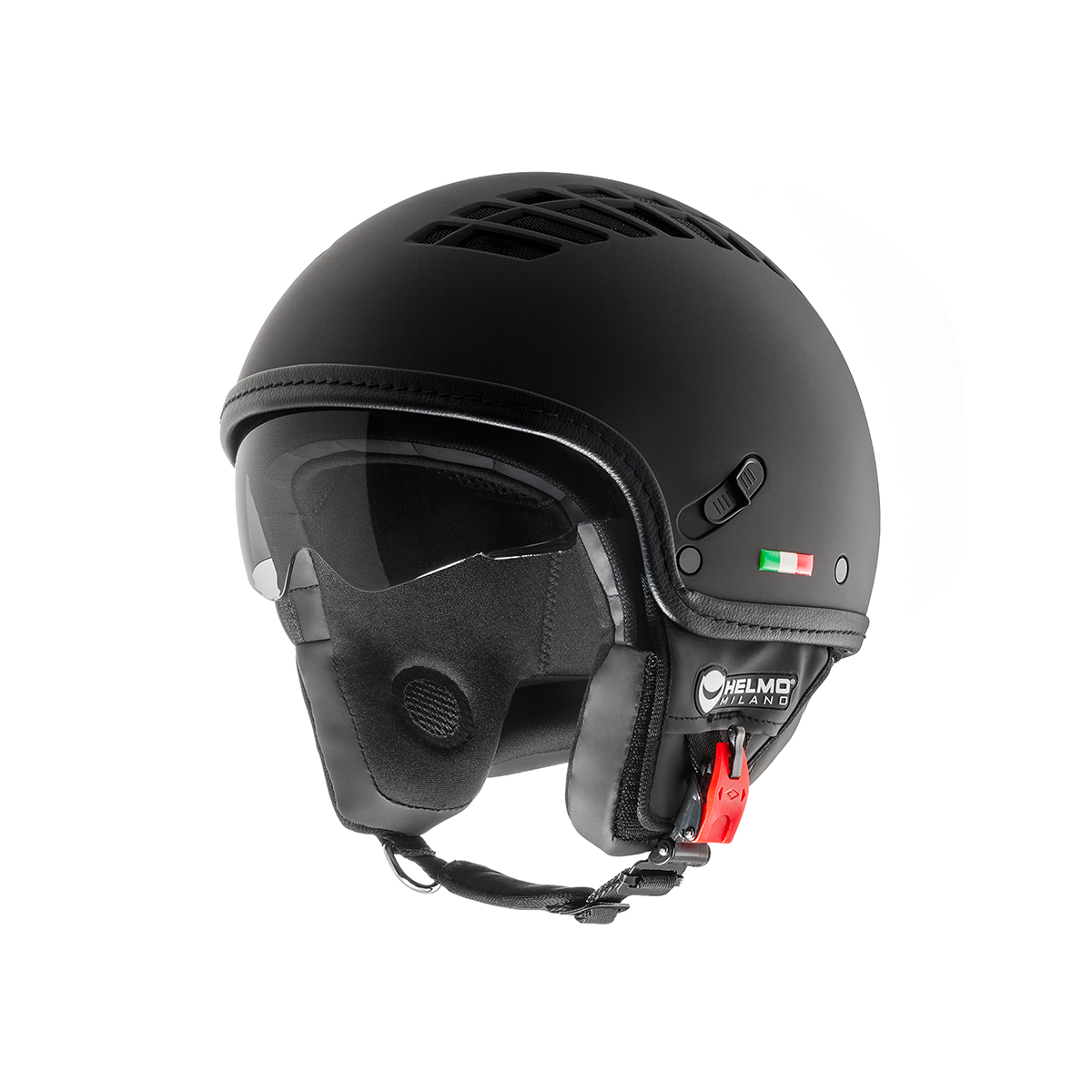 Helmo Milano Demi Jet, ViaColVento, negro, mate