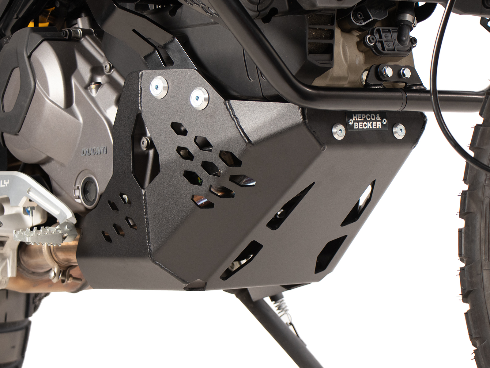 Placa de protección del motor negra para Ducati Desert X Rally (24-) Hepco & Becker