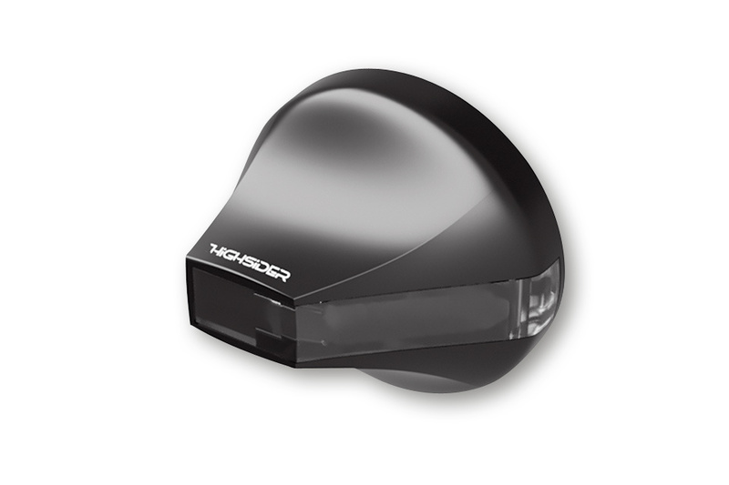 HIGHSIDER Pro Flight Indicador LED de fin de manillar carcasa negro / lente gris humo (par), delantero