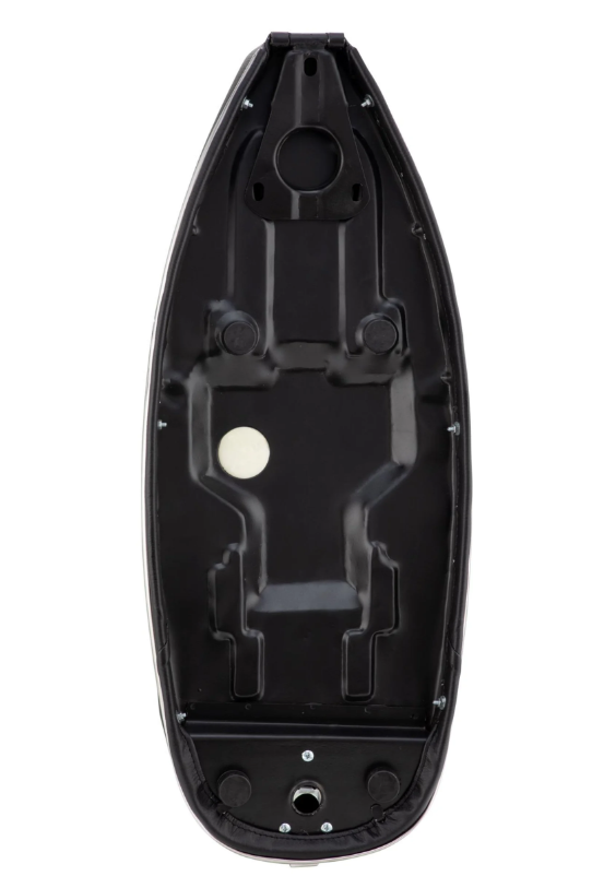 Asiento deportivo "Sport" para Vespa PX 80-200ccm, acolchado negro, ribete plateado