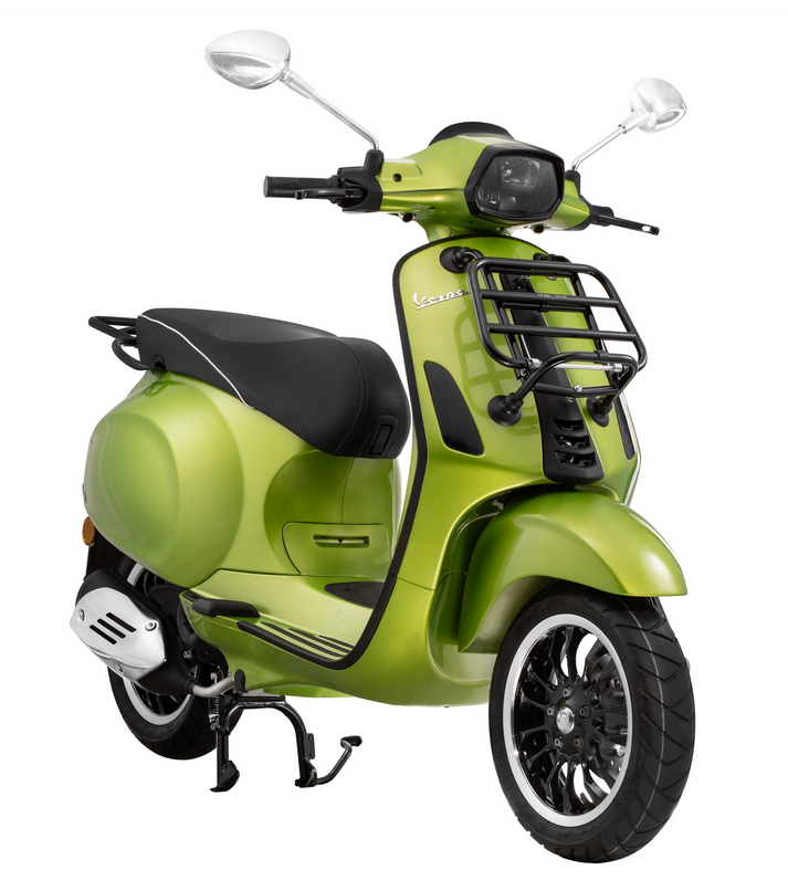 Portaequipajes trasero para Vespa Primavera /Sprint /Elettrica 50-150cc, negro brillante