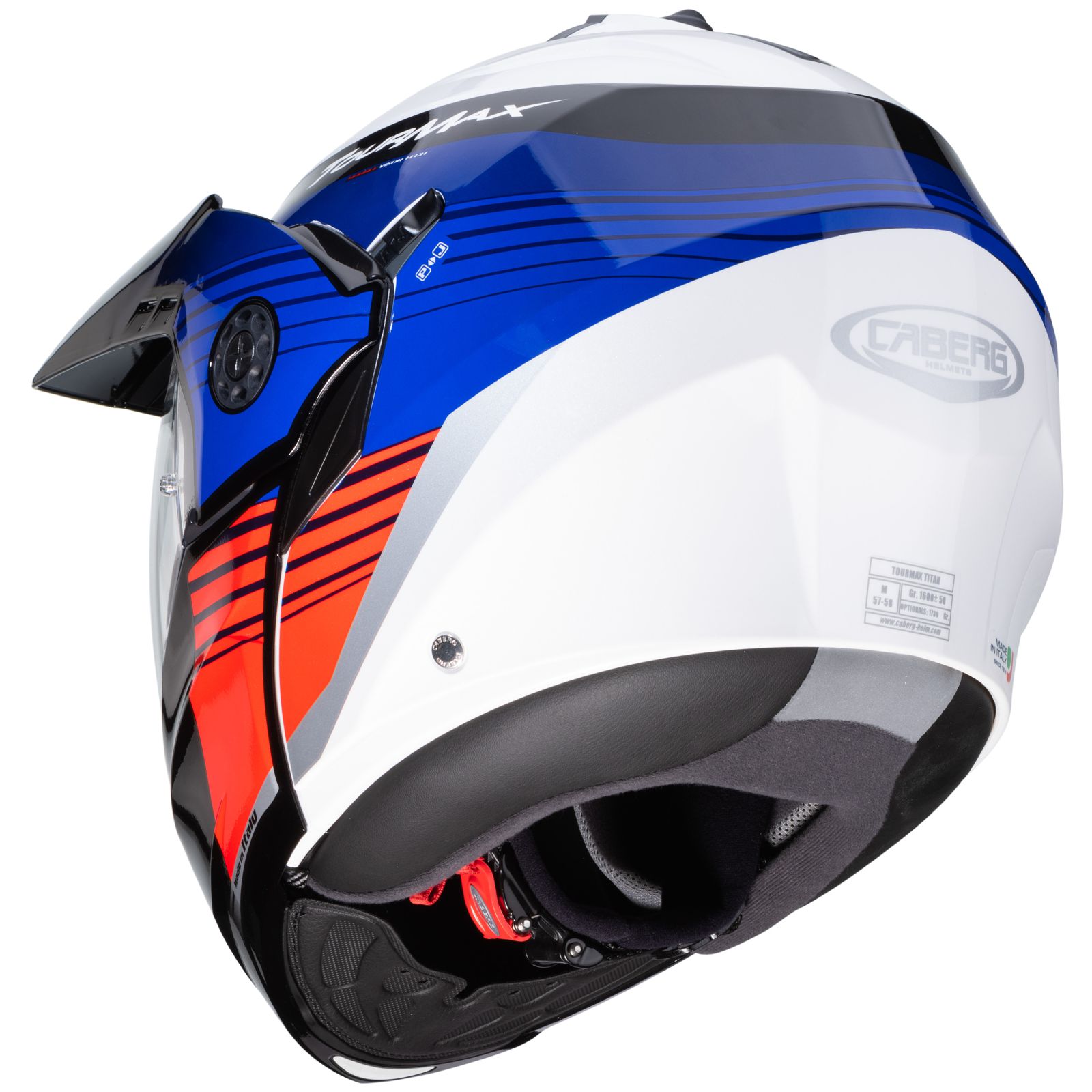 Casco Caberg Tourmax Titan, blanco/azul-rojo