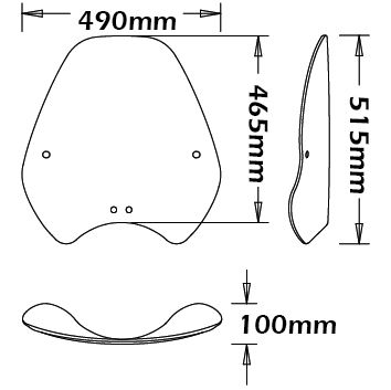 Parabrisas media, inclinable para BMW R 1150 R /R 850 R (99-06), transparente
