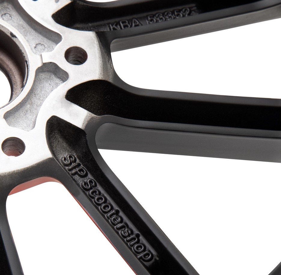Llanta delantera/trasera 13" para Vespa GTS/GTS Super/GTV/GT 60/GT/GT L 125-300ccm, negro mate/rojo
