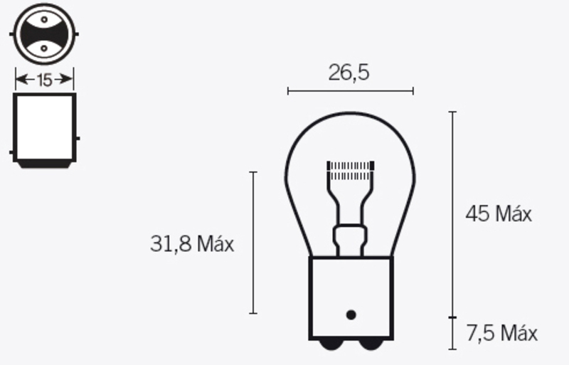 Bombillas Tecnium S25 12V 21/5W - x10