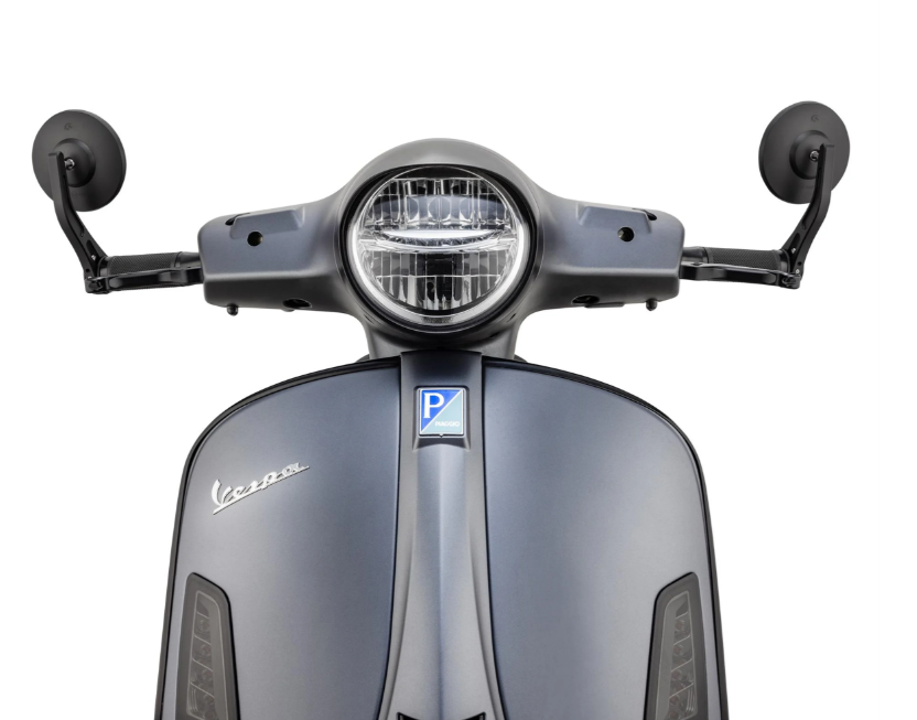 Espejo terminal de manillar para Vespa, izquierdo o derecho, redondo, negro mate