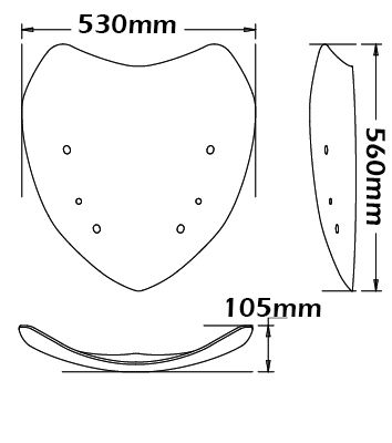 Parabrisas de altura media - altura 560 mm para BMW R 1200 RT (10-14), humo claro