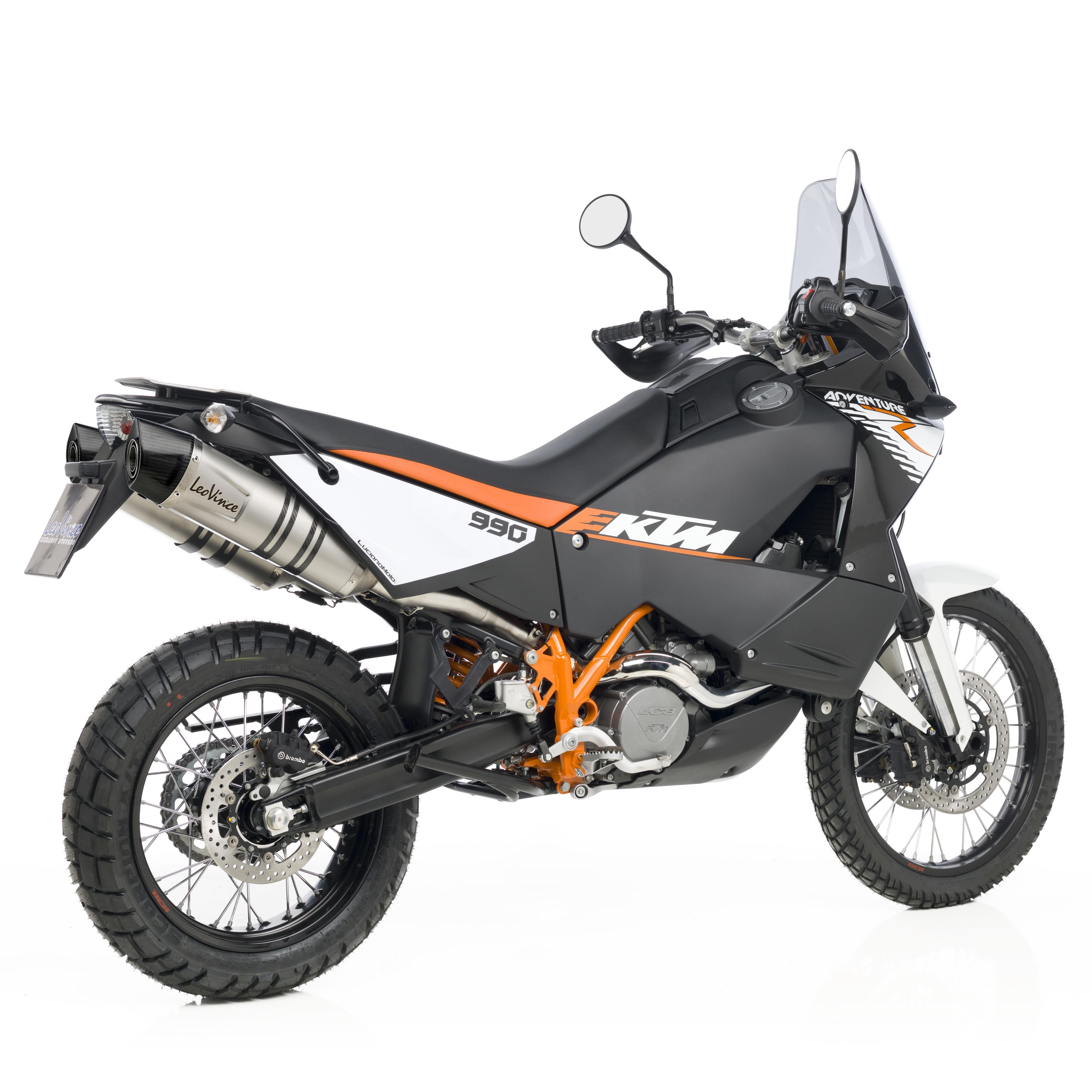 Sistema de escape LeoVince SBK LV One Evo 2, acero inoxidable para KTM Adventure 990 / 950