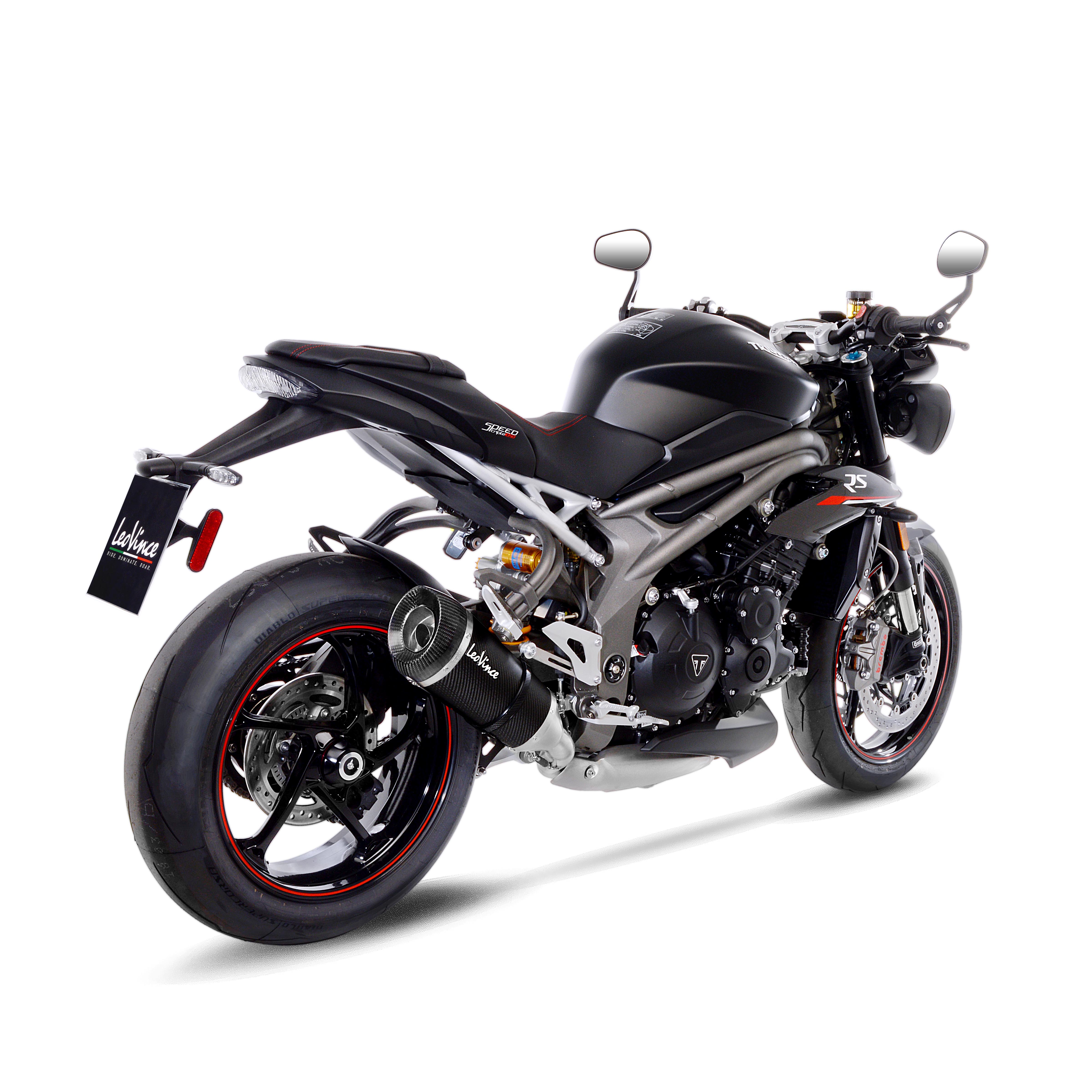 Sistema de escape LeoVince Factory S, carbono, slip on para Triumph Speed Triple 1050 RS / S (18-19)