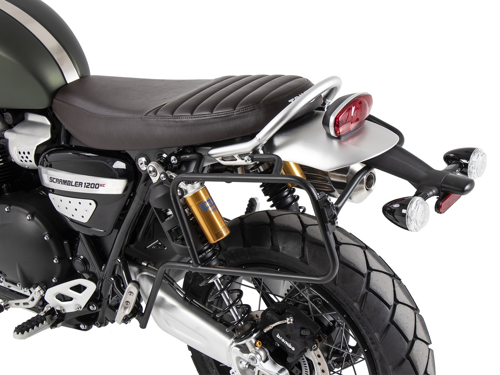 Portaequipajes lateral fijo izquierdo negro para Triumph Scrambler 1200 XC (2019-)