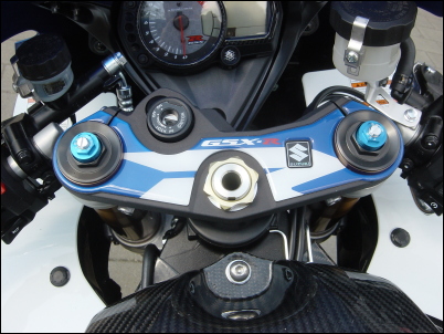 Decoración de la corona de la horquilla, azul para Suzuki GSX-R1000 BJ. 2007-2008