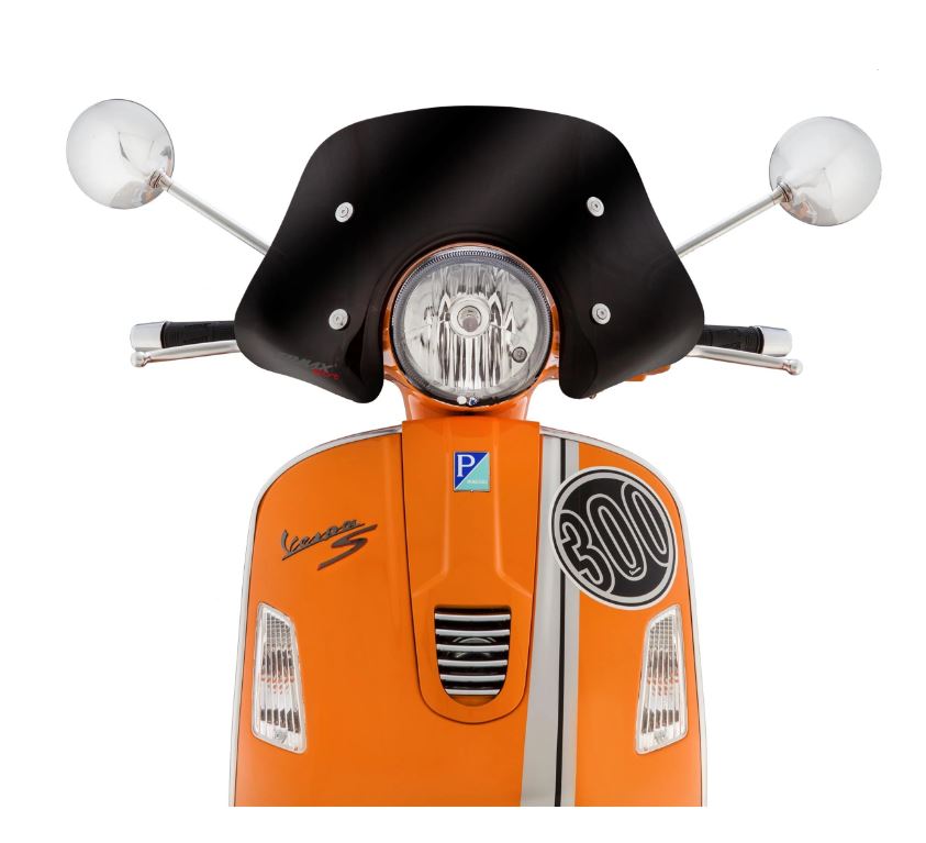 Flyscreen ERMAX Piccolo para Vespa GTS/GTS Super/GT/GT L (-'22), negro tintado