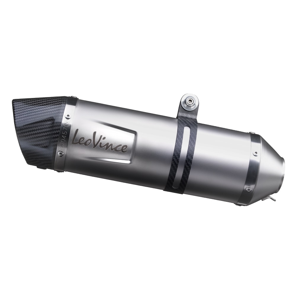 Sistema de escape LeoVince SBK LV One Evo 2, acero inoxidable, slip on para Piaggio MP3 400 / 500