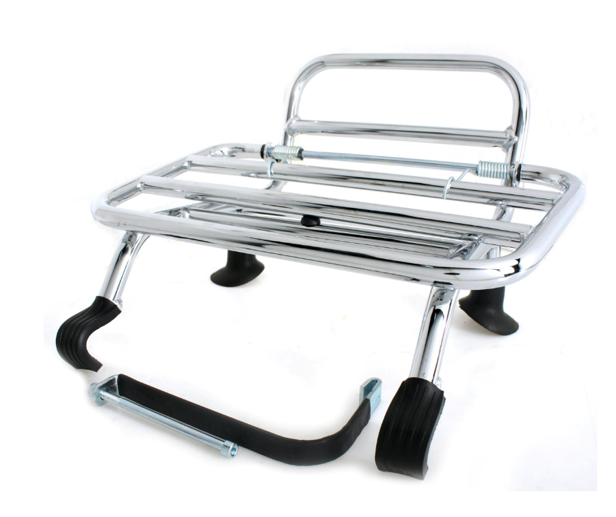Portaequipajes delantero para Vespa GTS/GTS Super/GTV/GT 60/GT/GT L 125-300cc, plegable, cromado