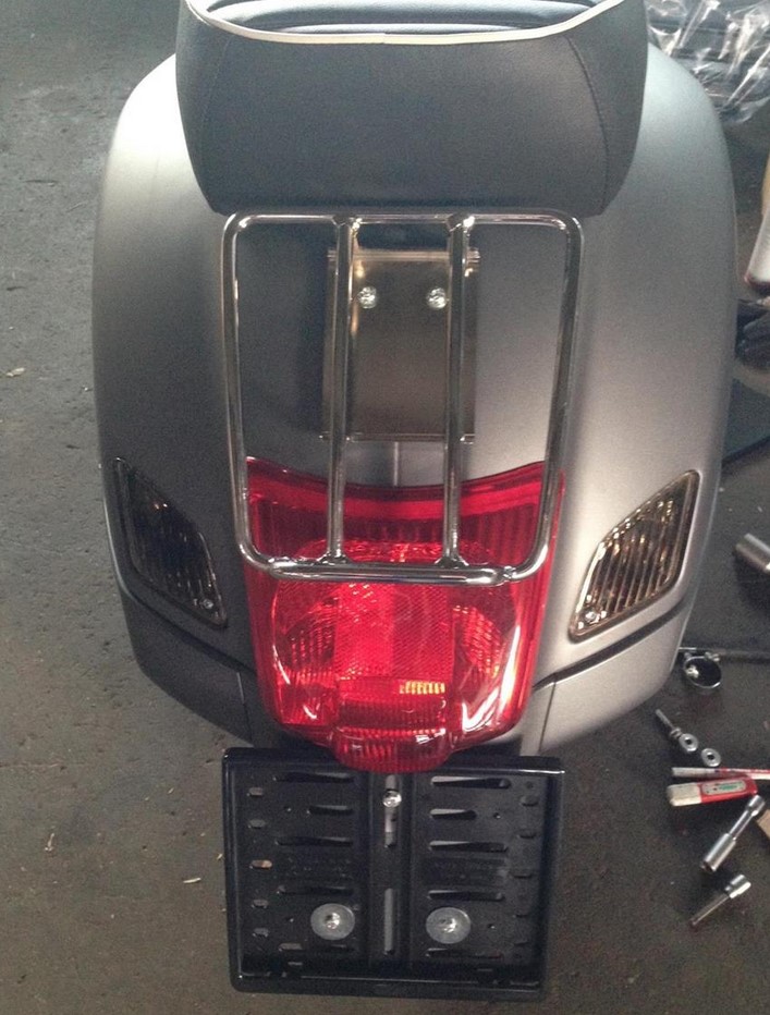Portaequipajes trasero años 70 para Vespa GTS/GTV/GT 125-300cc 4T LC, cromado