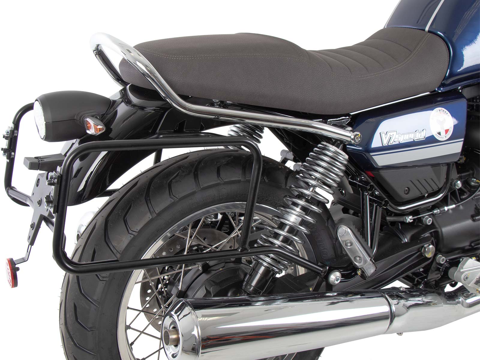 Portamaletas lateral fijo negro para Moto Guzzi V7 850 Stone Corsa (2024) Hepco & Becker