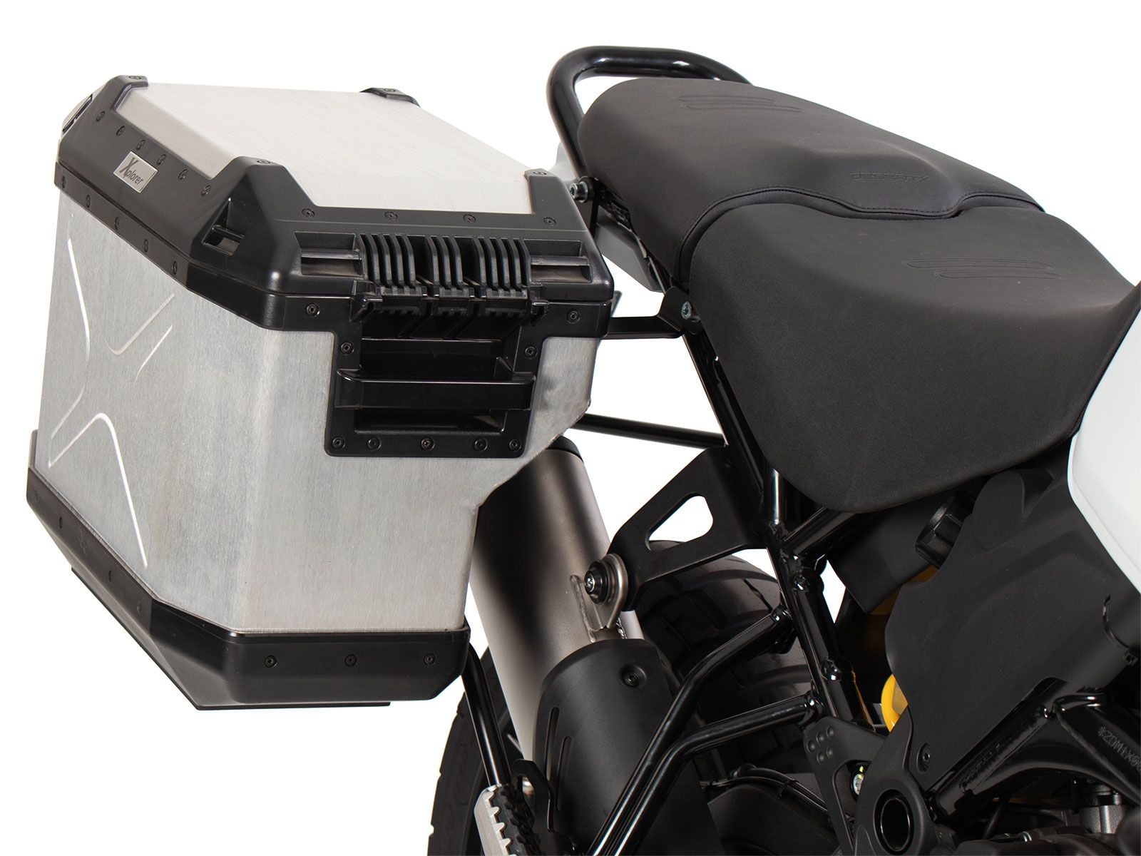 Juego portamaletas Portamaletas incl. juego portamaletas Xplorer Cutout plateado para Ducati Desert X (22-)