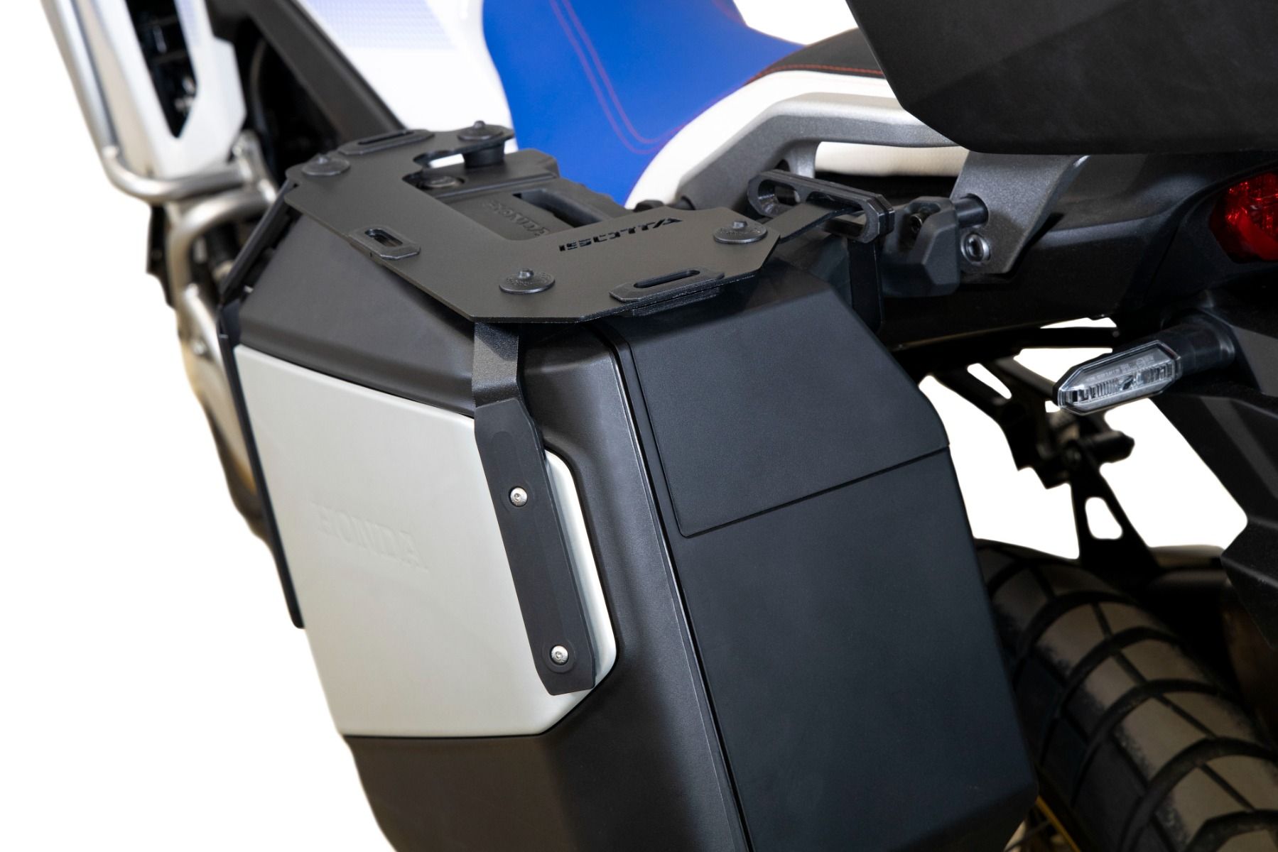 Portaequipajes para maletas laterales Honda XL 750 Transalp /NT 1100 /ADV 750 /NC 750 X, aluminio, negro