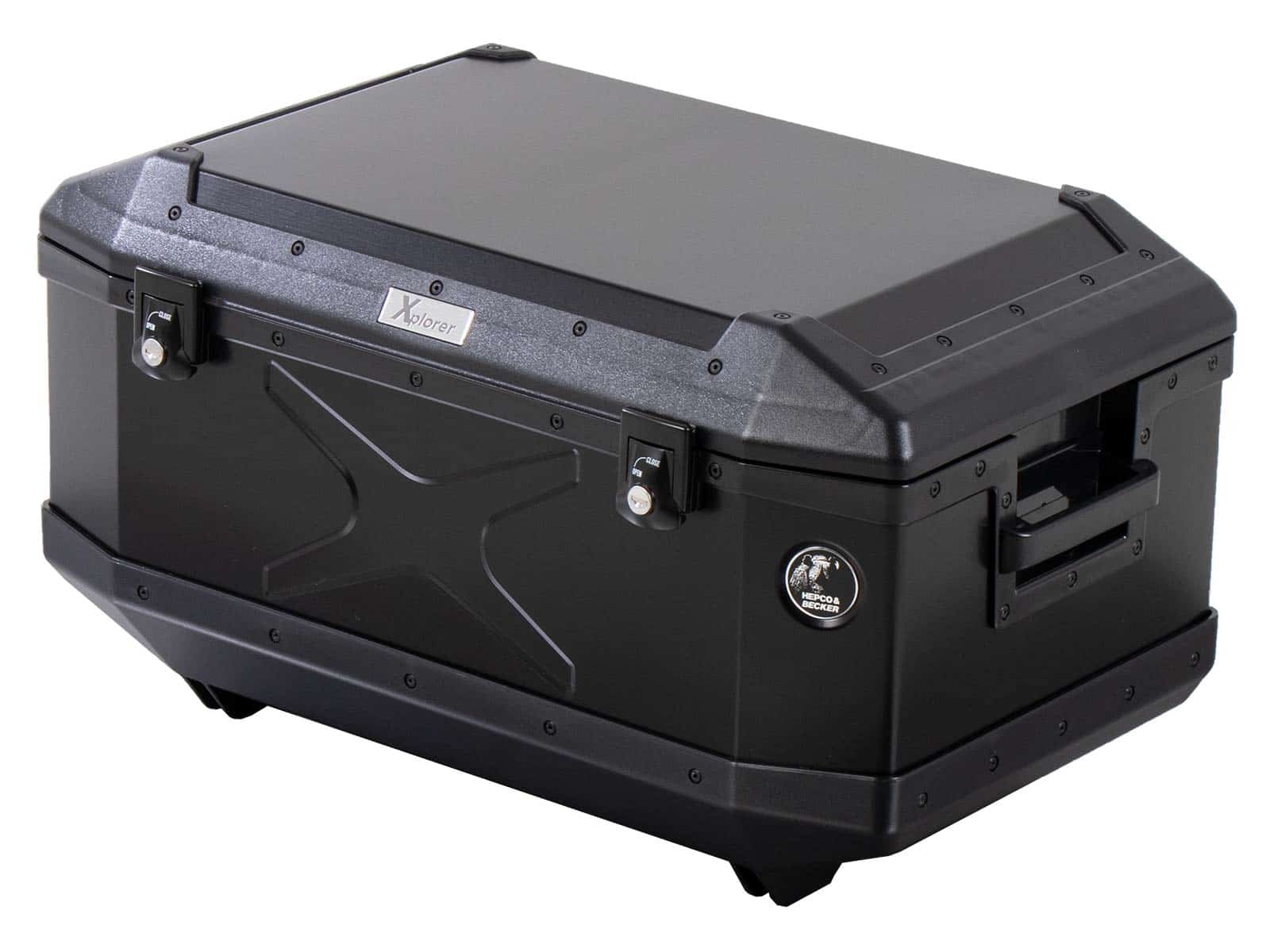 Maletín superior de aluminio Xplorer 60 litros aluminio negro Hepco & Becker