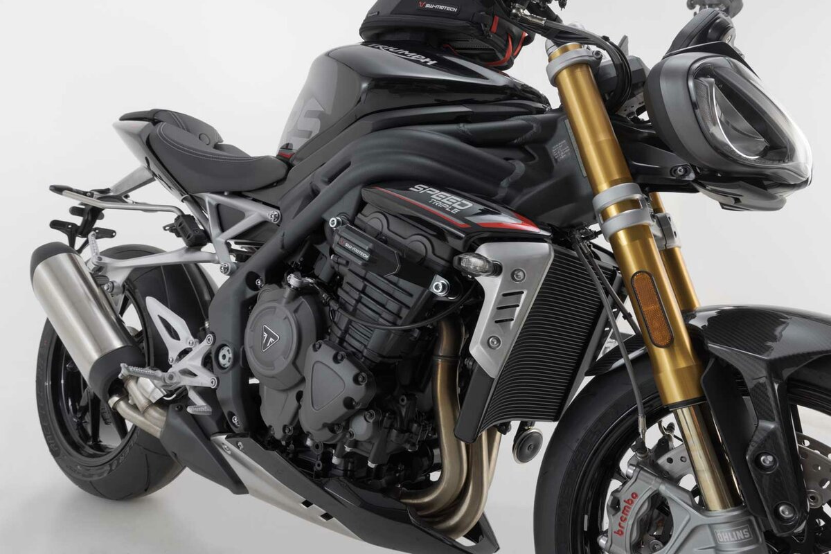 Kit de crash pad SW-Motech negro para Triumph Speed Triple 1200 RR /RS