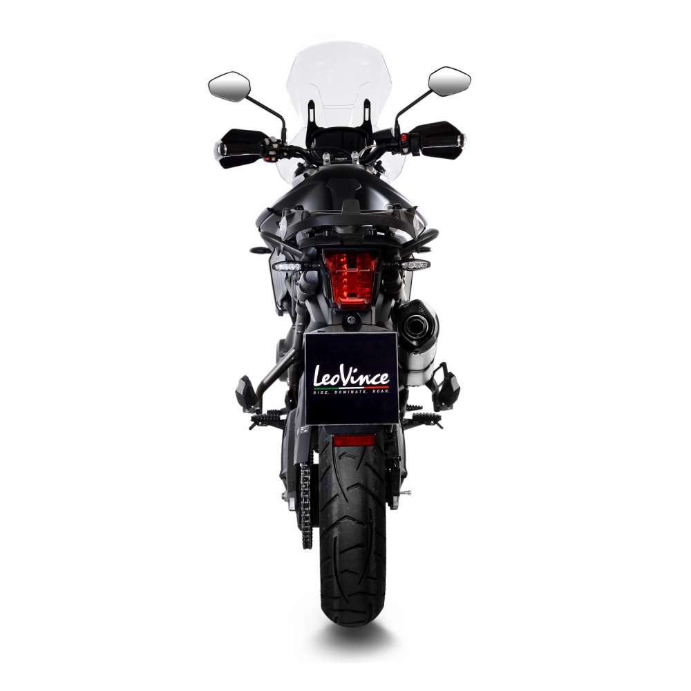 Sistema de escape LeoVince LV One Evo para Triumph Tiger 800, acero inoxidable plata, slip on, Euro4, homologación E