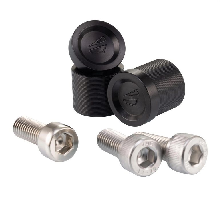 Tapa del orificio del espejo izquierda y derecha FABRICA para Vespa, anodizado negro
