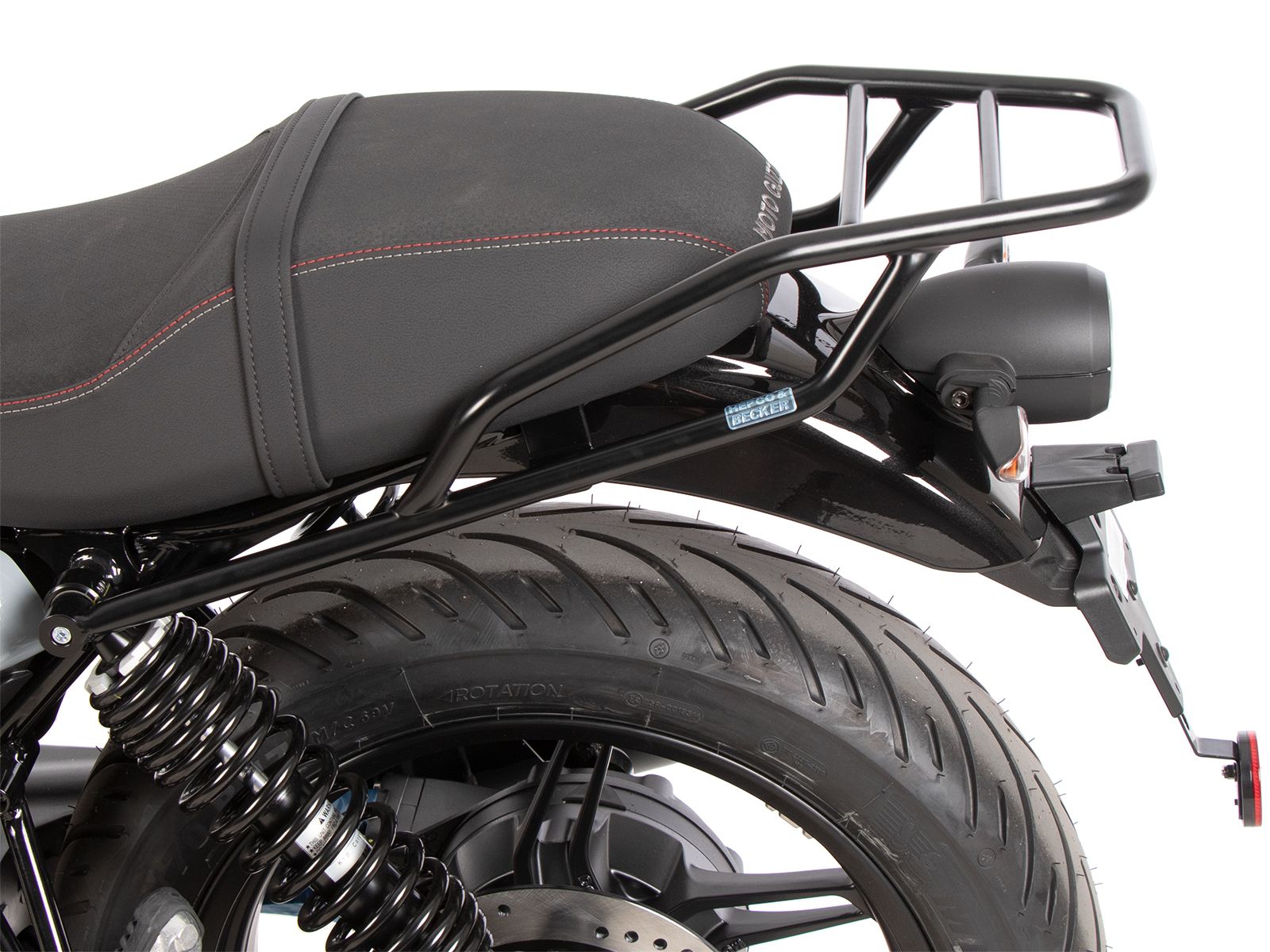 Portaequipajes tubular negro para Moto Guzzi V7 850 Sport (25-) Hepco & Becker