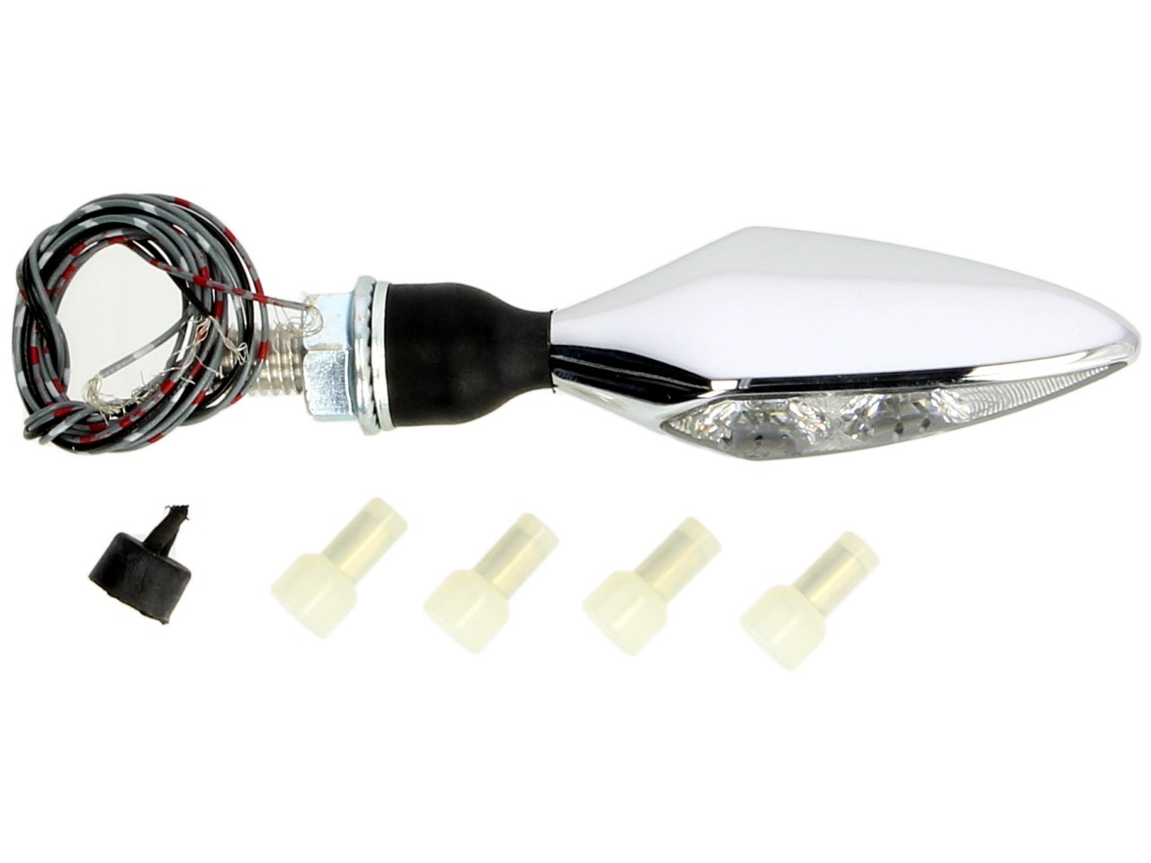 Indicador Kellermann, luz trasera y de freno, Rhombus DF, acero, LED, HR, 12 V, cromo brillante, M8x20