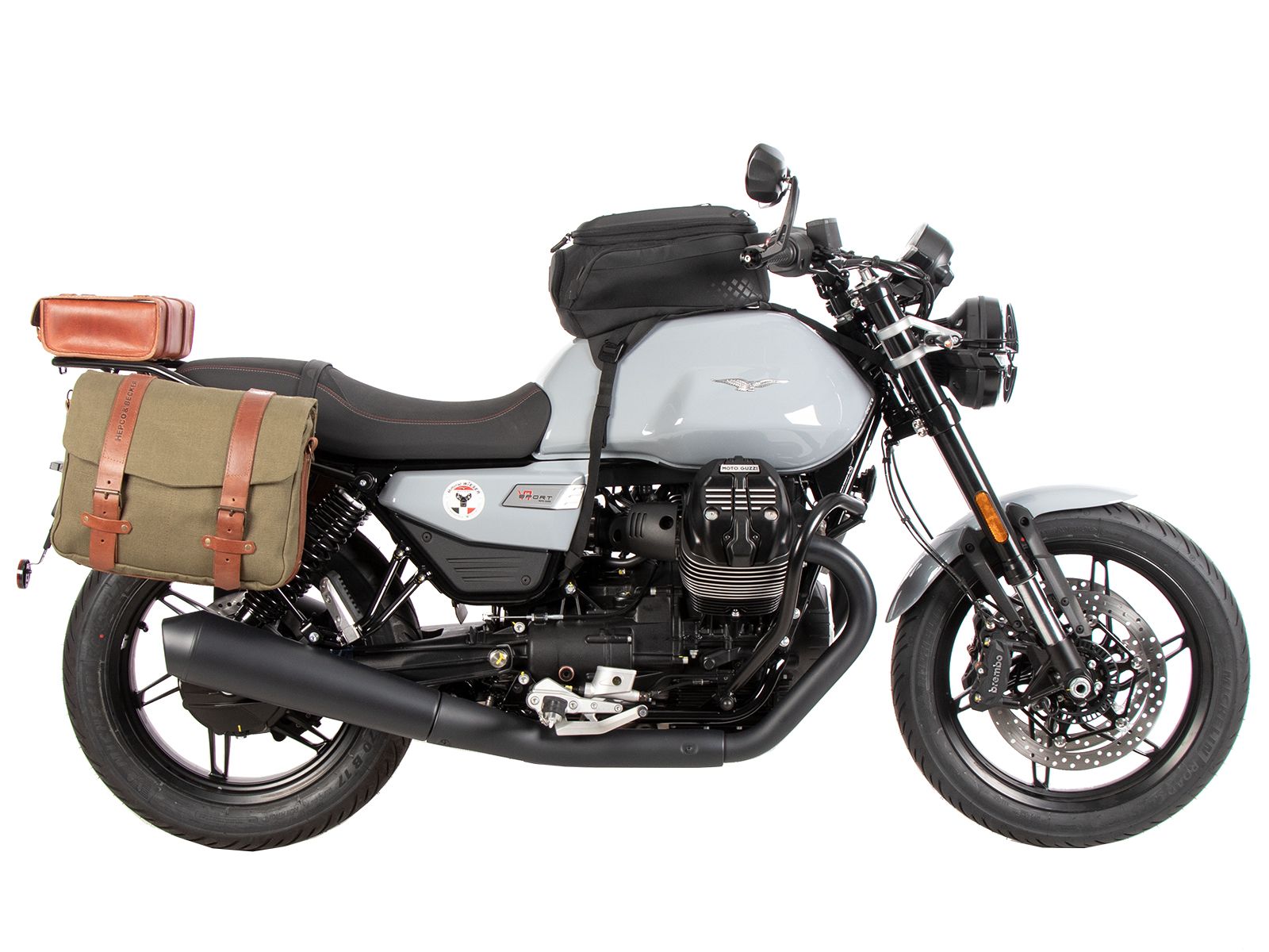 Portaequipajes tubular negro para Moto Guzzi V7 850 Sport (25-) Hepco & Becker