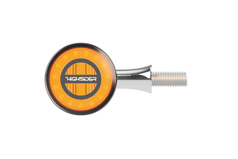 HIGHSIDER Pro Rocket Bullet Indicador LED carcasa cromada / lente gris humo (par), delantero y trasero