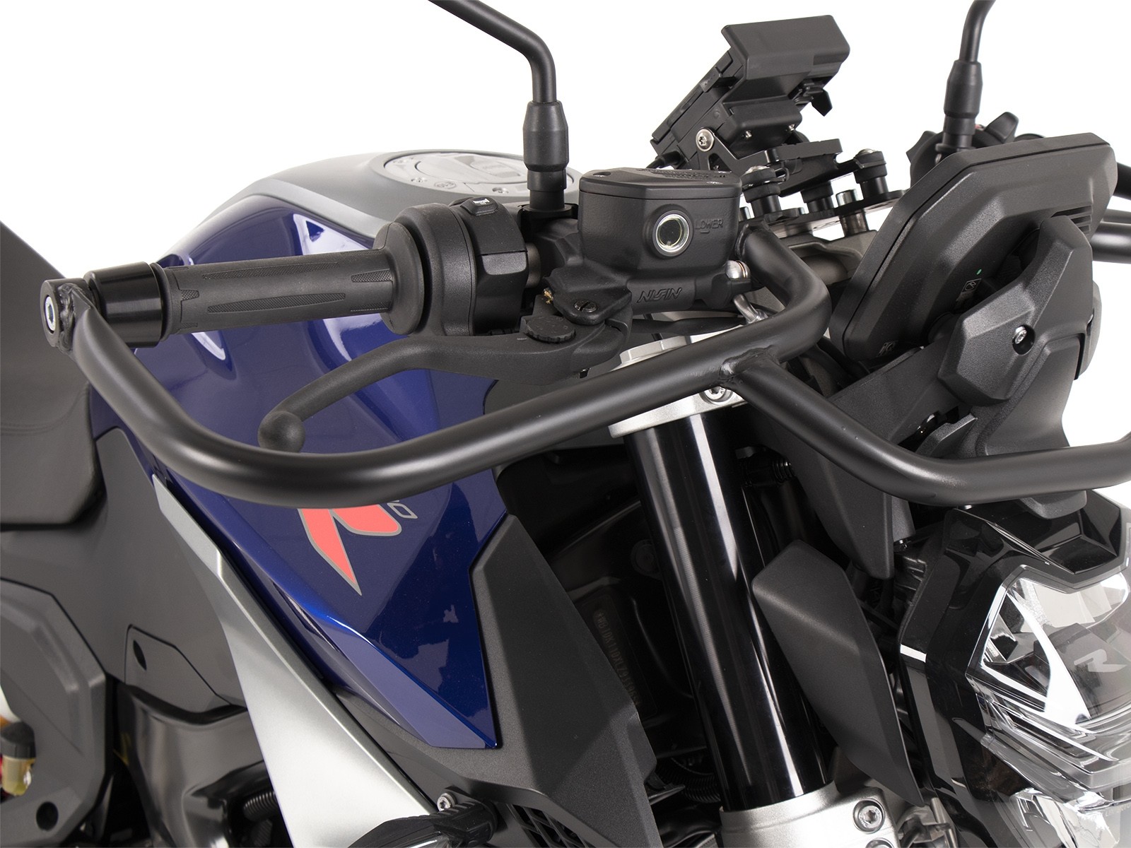Barra de protección delantera negra para BMW F 900 R (20-24) Hepco & Becker