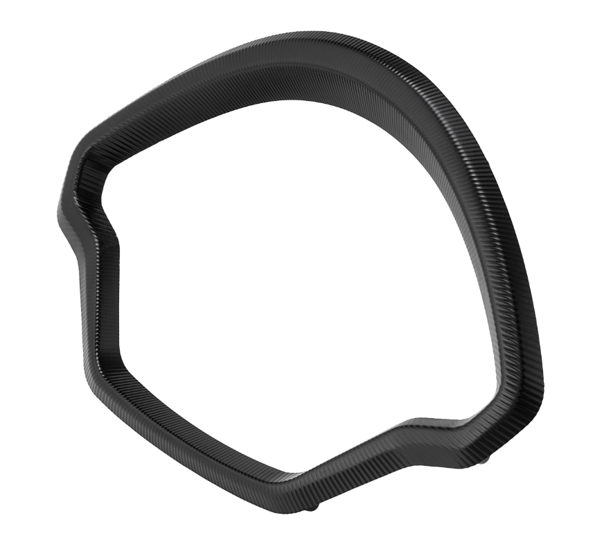 Anillo decorativo velocímetro para Vespa GTS/GTS Super 125/300cc (`22-), aluminio, anodizado negro