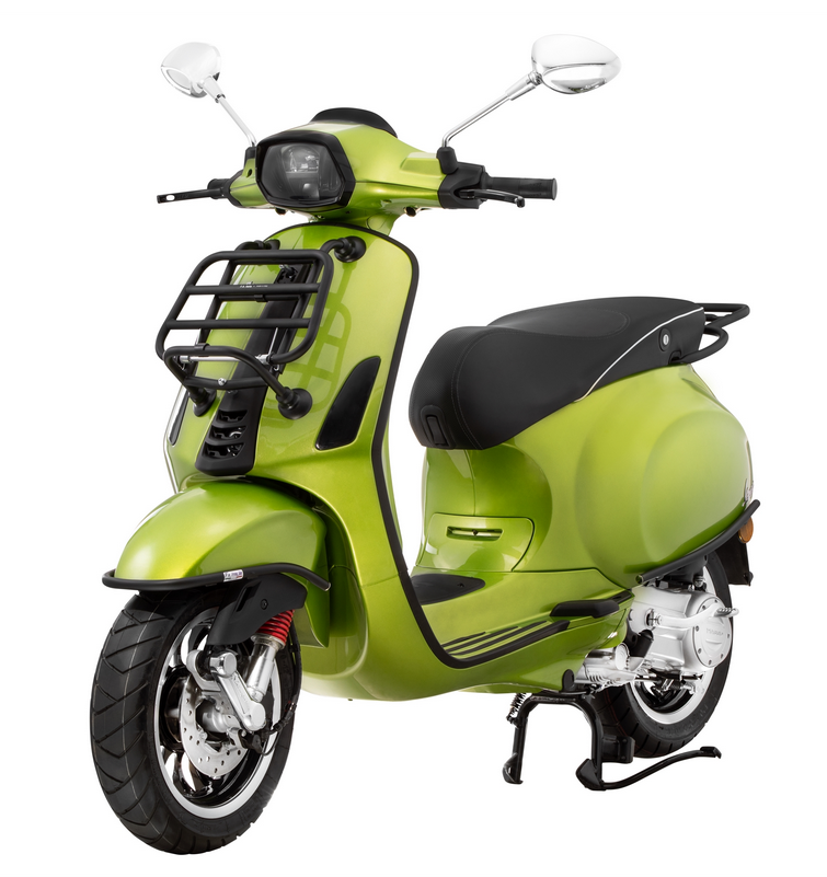Portaequipajes delantero para Vespa Primavera /Sprint /Elettrica 50-150ccm, plegable, negro mate