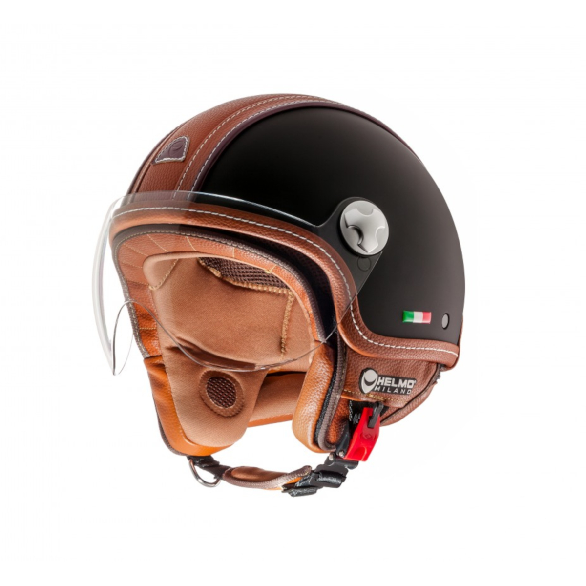 Helmo Milano Demi Jet, PelleDura, negro, mate