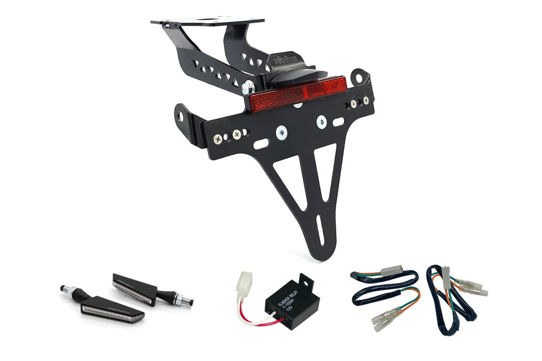 alpha Technik Kennzeichenhalter-Blinker-Kit BSQN für Kawasaki Z900 Modelljahr 2017-2019 (Hinten)