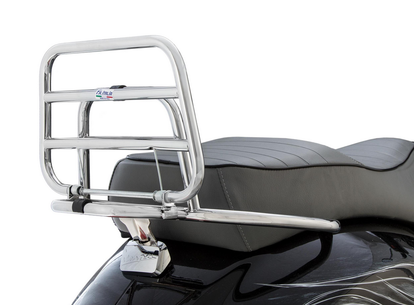 Portaequipajes trasero para Vespa GTS /GTS Super /GTV /GT 60, 125-300cc, plegable, cromado