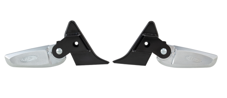 Reposapiés derecho e izquierdo para Vespa Primavera/​Sprint 50-150ccm 2T/​4T AC, negro/cromado