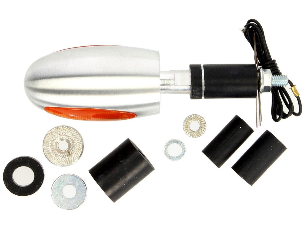 Indicador Kellermann, BL 1000 amarillo, aluminio, halógeno, VR/VL, 12 V, 21 W, acabado plateado satinado
