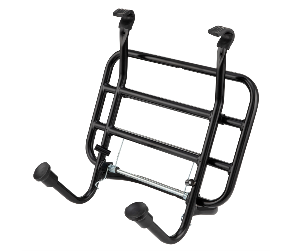 Portaequipajes delantero para Vespa PX 80-200cc, plegable, negro