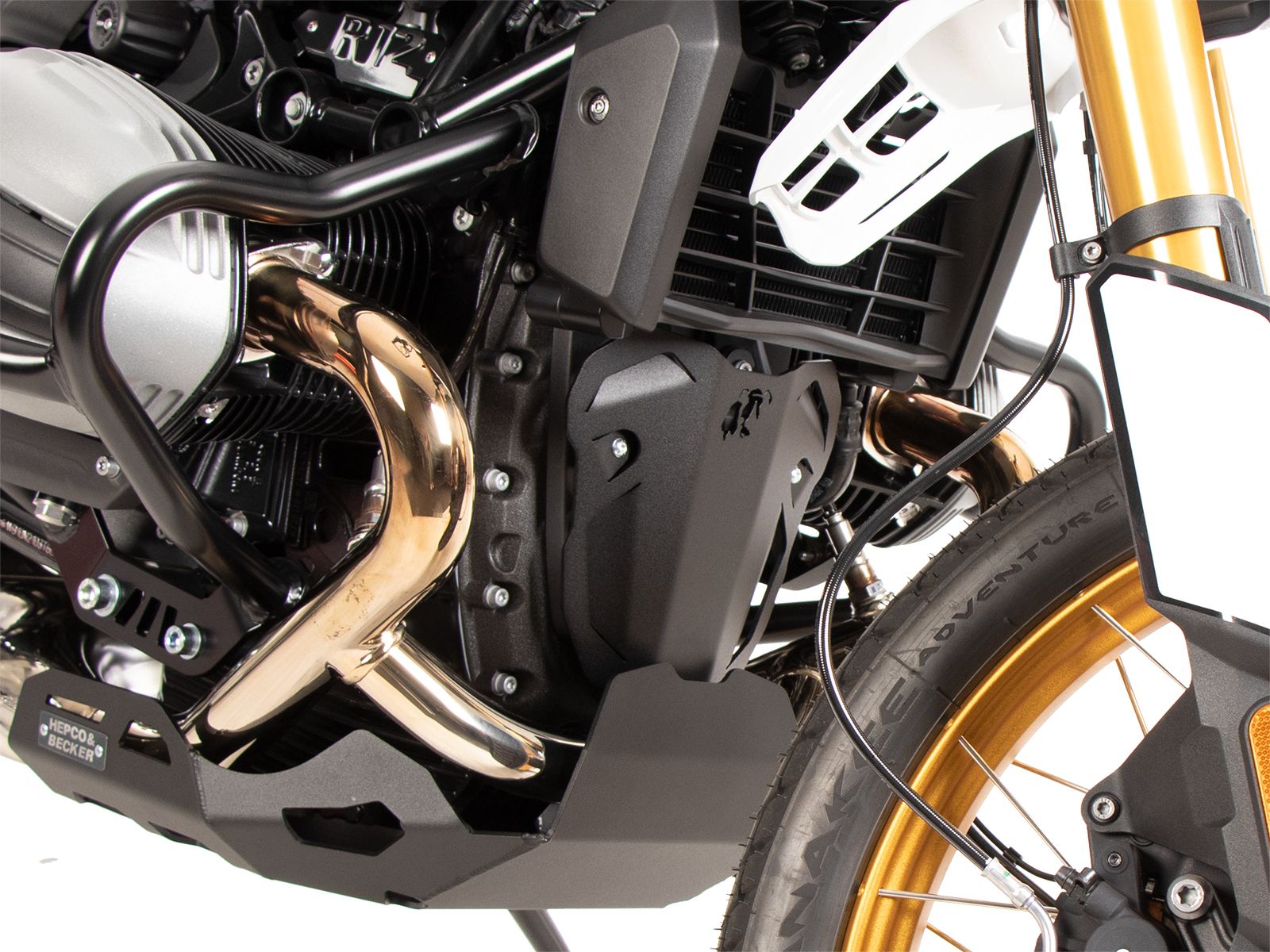 Prolongación placa adicional protector motor negropara BMW R 12 (24-) Hepco & Becker