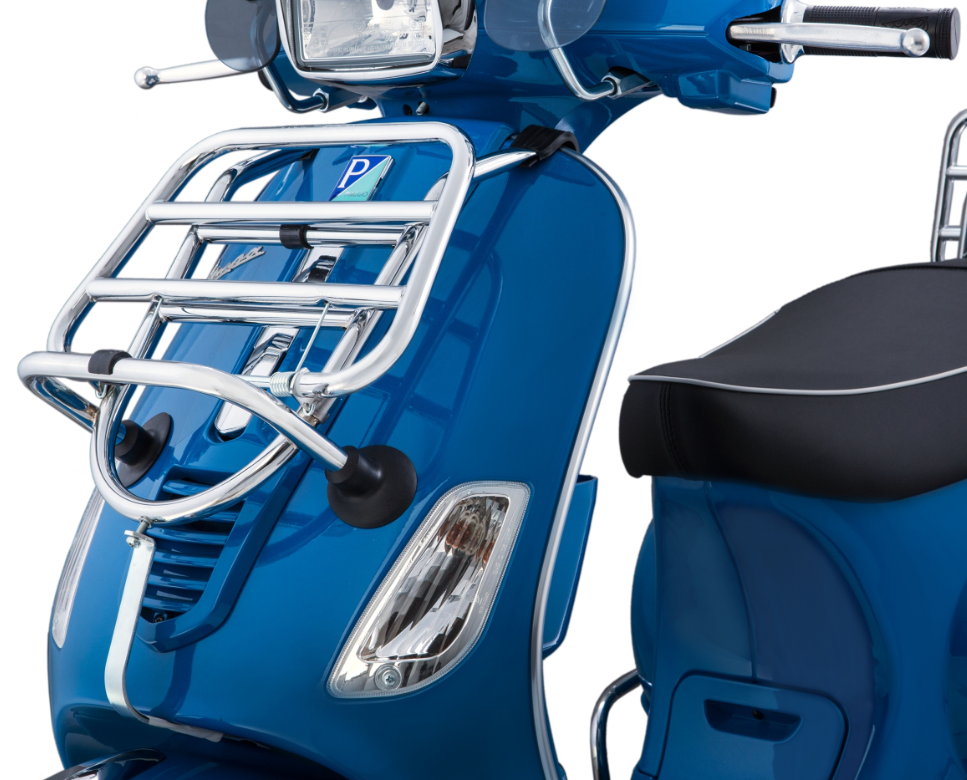 Portaequipajes delantero para Vespa LX /LXV /S 50-150cc, plegable, cromado