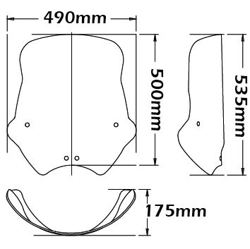 Parabrisas Sport, inclinable - altura 500 mm para BMW R 1200 R (11-14)