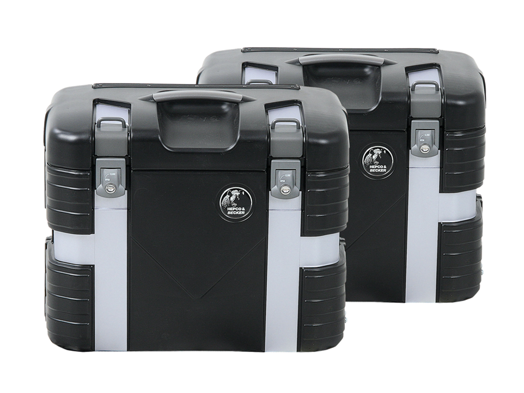 Juego de maletas laterales Gobi Black Edition incl. gancho portaequipajes Hepco & Becker